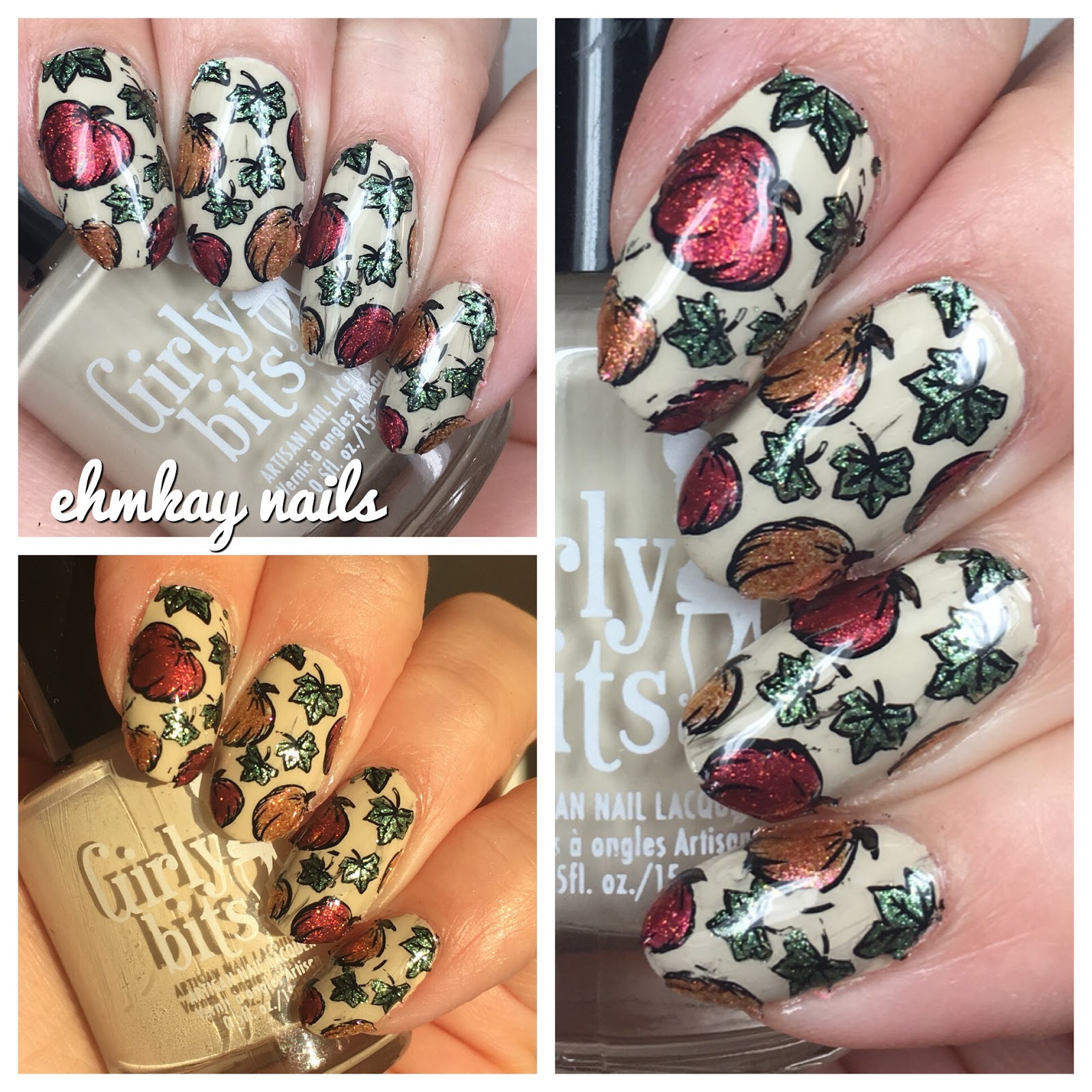 ehmkay nails Pumpkin Harvest Thanksgiving Nail Art