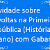 Atividade sobre Revoltas na Primeira República (História 9º ano) com Gabarito