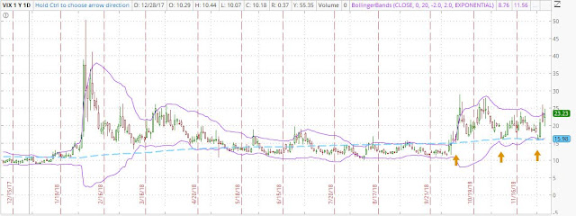 Chart of the "fear index" behavior this year