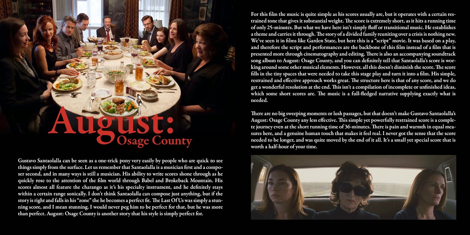 Soundtrack List Covers August Osage County (Gustavo Santaolalla)