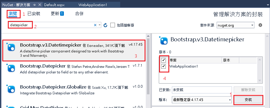 Bootstrap datepicker example in asp net