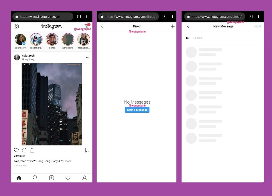 Instagram is testing direct messages for the web