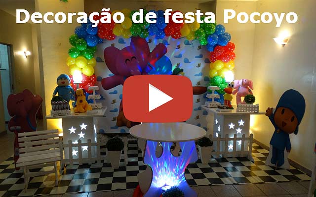 Vídeo decoração Pocoyo provençal simples Decoração festa de aniversário Pocoyo