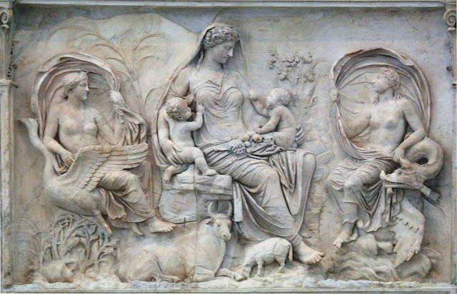 A relief of Bona Dea on Augustus' "Ara Pacis" in Rome