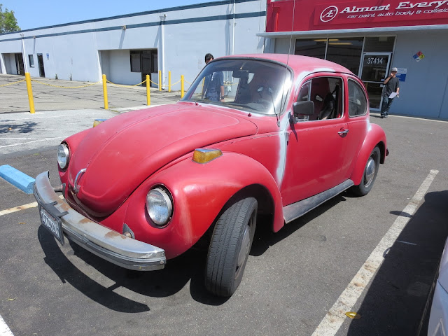 1974 Volkswagen Beetle in need of paint job at Almost-Everything Auto Body