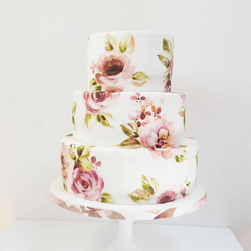 cómo decorar pasteles pintados a mano