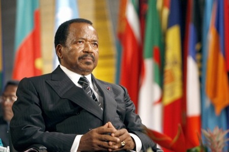 Paul Biya, presidente de Camerún desde junio 30, 1975.