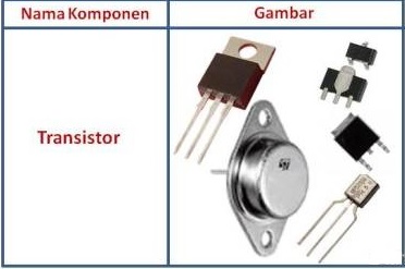 komponen elektronika jenis transistor berikut yang dilengkapi dengan gambar
