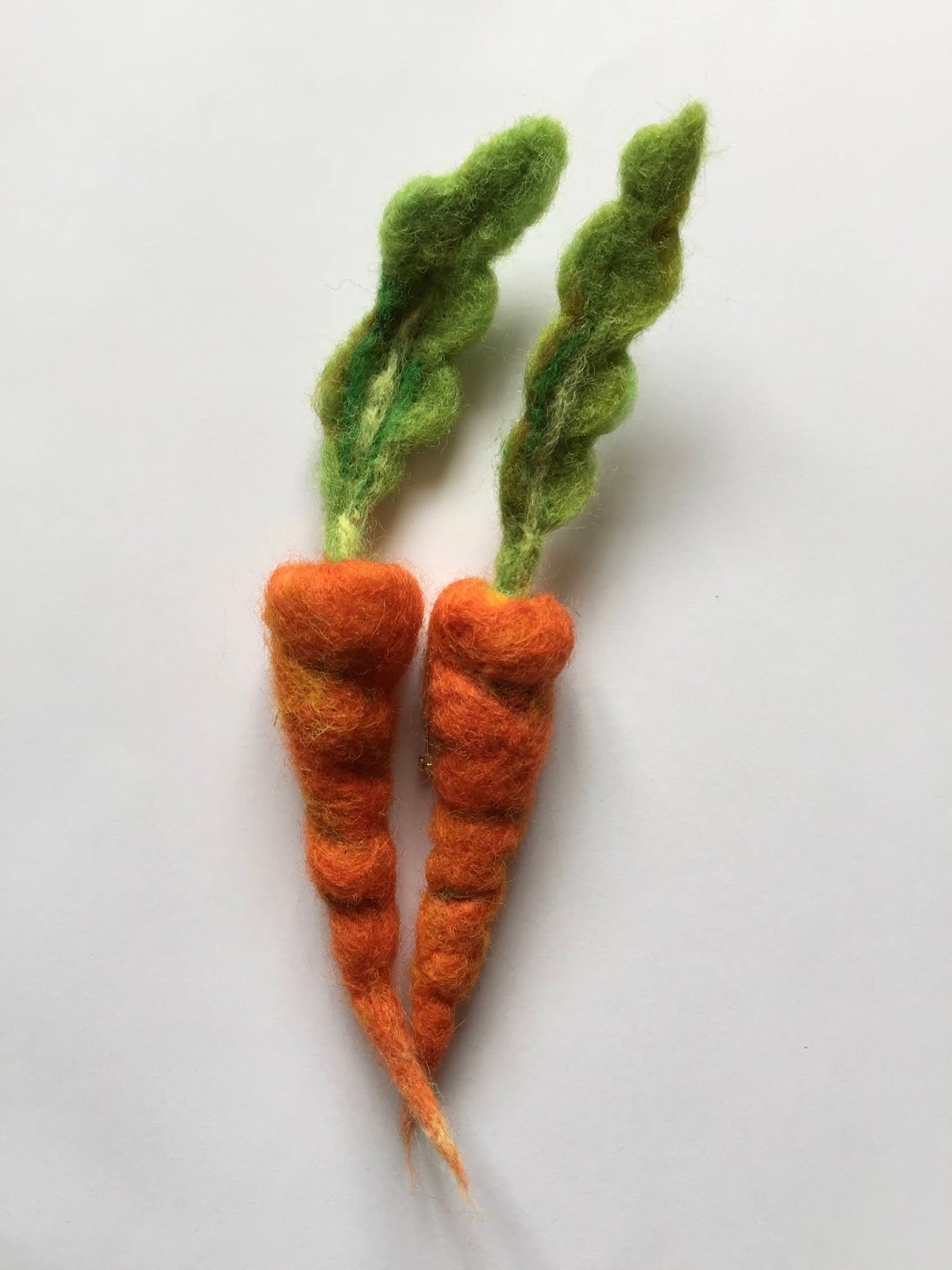 needle felted vegetables wear what you eat!