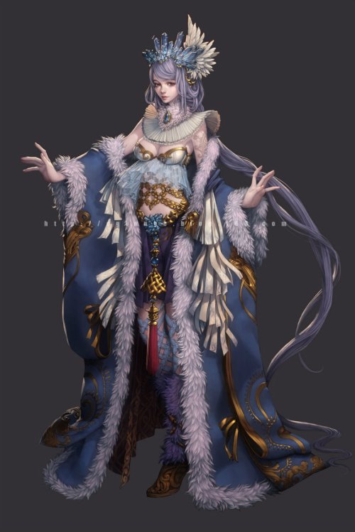 As ilustrações de fantasia com mulheres para games com toques de art déco de Liu Yuan Liu Yuan artstation ilustrações fantasia mulheres games art déco shoujo steampunk arte