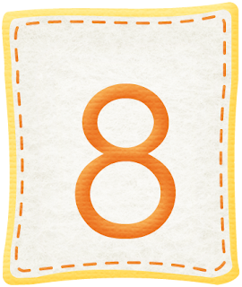 Abecedario Naranja en Parches de Tela. Orange Alphabet in Cloth Patches.