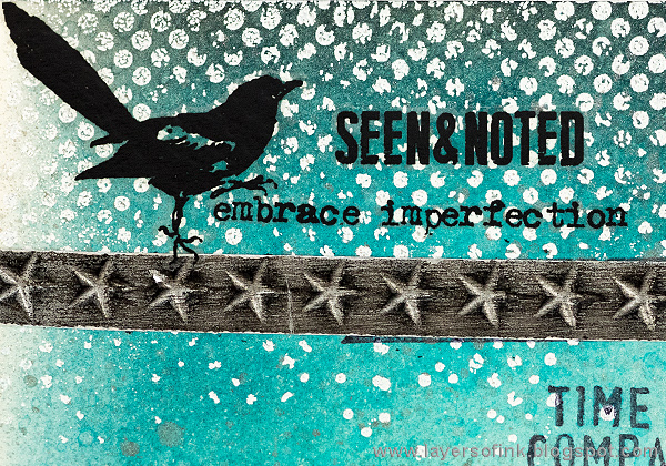 Layers of ink - Explore, Discover, Create Journal Page by Anna-Karin with stamps by Tim Holtz