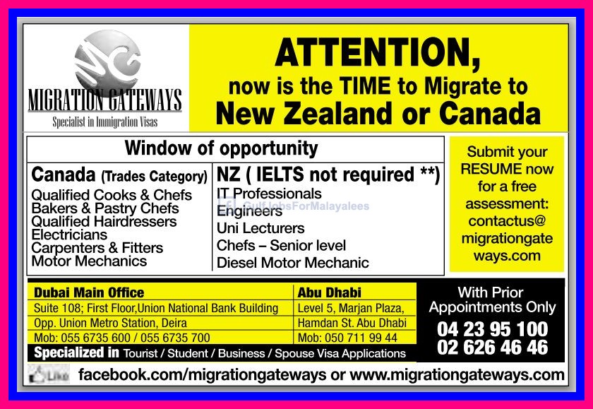 Job Vacancies For New Zealand Canada