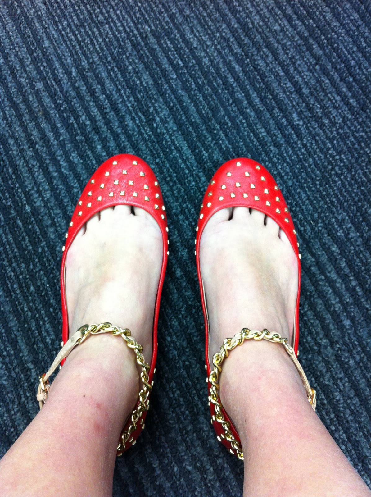 zara red flats