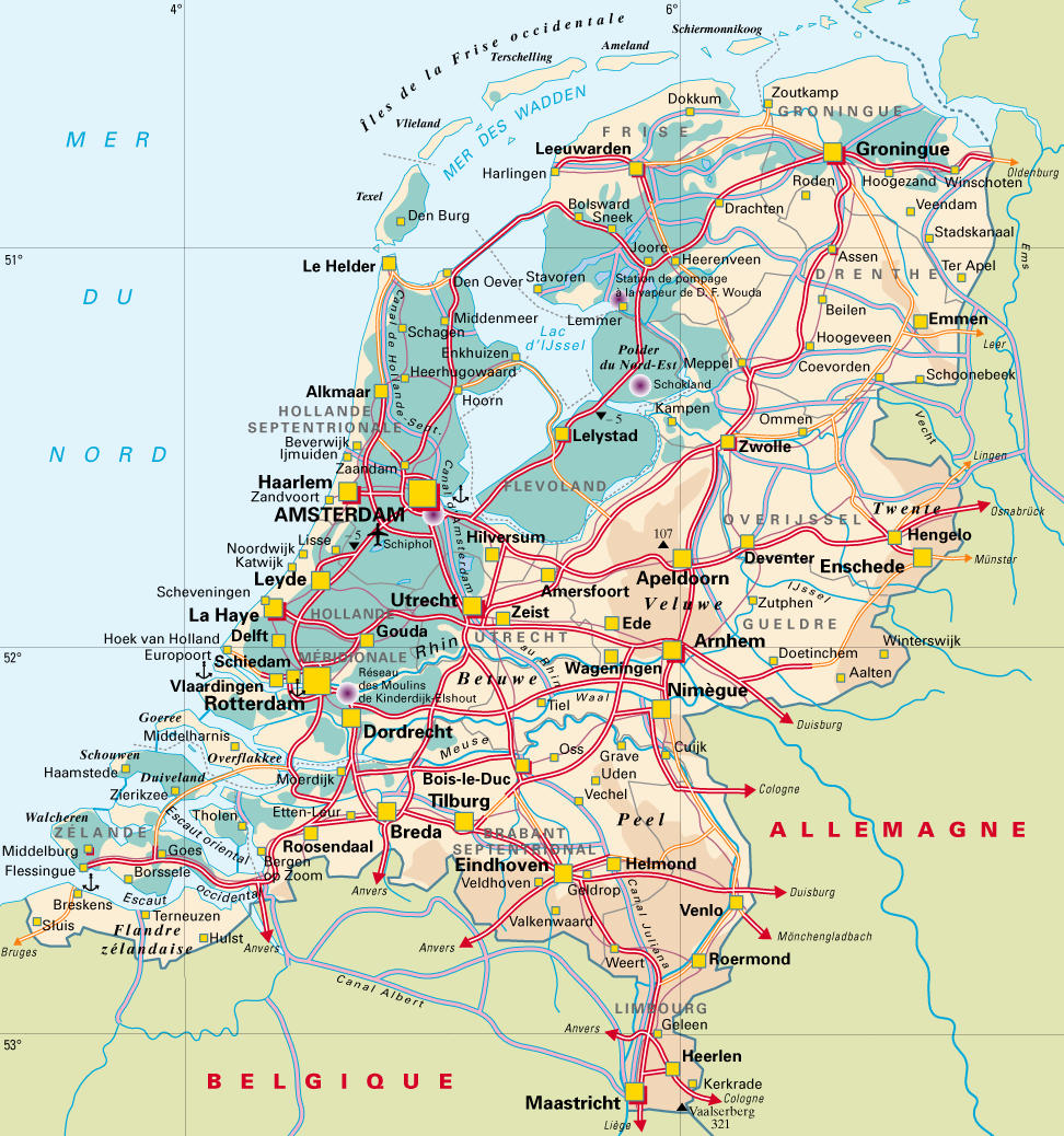 Karten der Niederlande - Encyclopédie Globale™