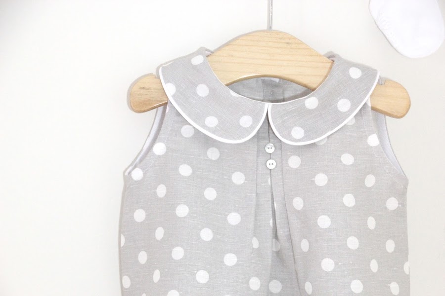 Tutorial y patrones ropa para bebe: Pelele o ranita de lunares para bebe DIY. Blog costura y blog diy