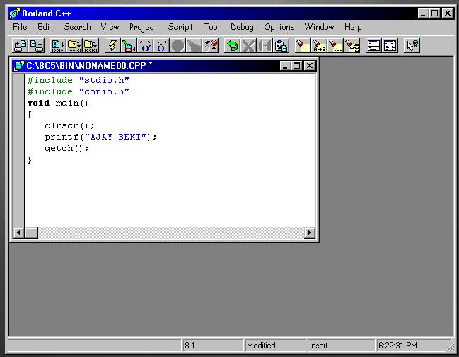 Science seeker: Membuat program untuk menampilkan nama dengan Borland C++