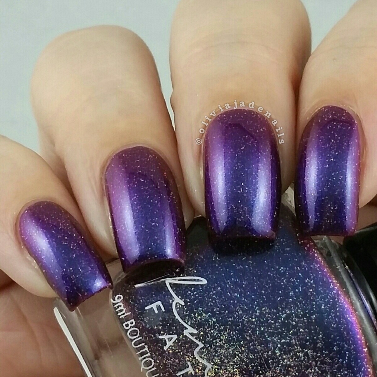 Femme Fatale Cosmetics Evil Queen swatched by Olivia Jade Nails