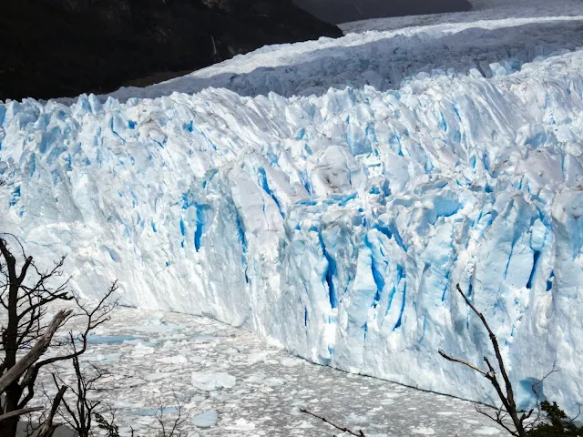 Blue ice of Perito Moreno Glacier near El Calafate Argentina