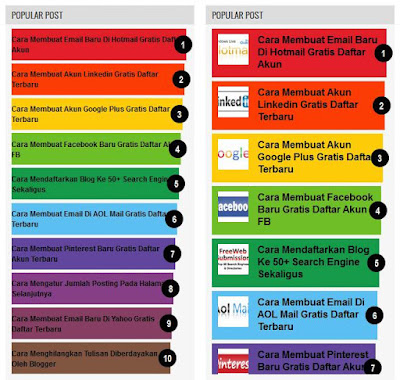 Ini Cara Membuat Popular Post Warna Warni Di Blog Terbaru urutan artikel yang paling banyak dilihat yang fungsinya sama seperti gadget random post Ini Cara Membuat Popular Post Warna Warni Di Blog Terbaru