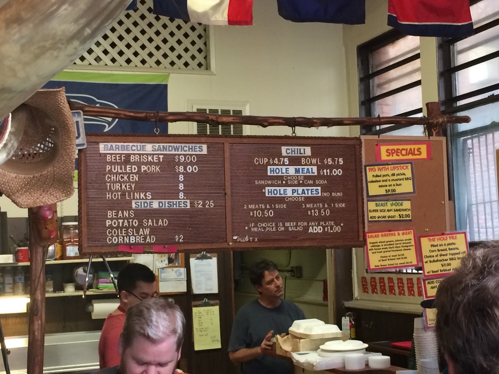 Weyer's lunch? November 1 Chuck's Hole in the Wall BBQ