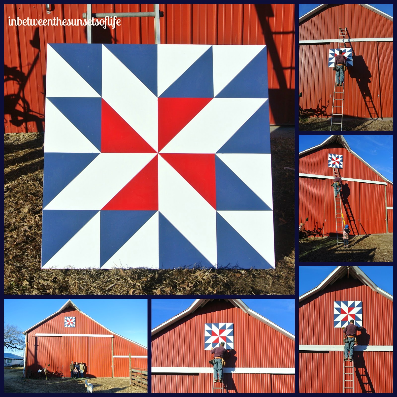 In Between the Sunsets of Life Making Farm Beautiful Barn Quilt Block