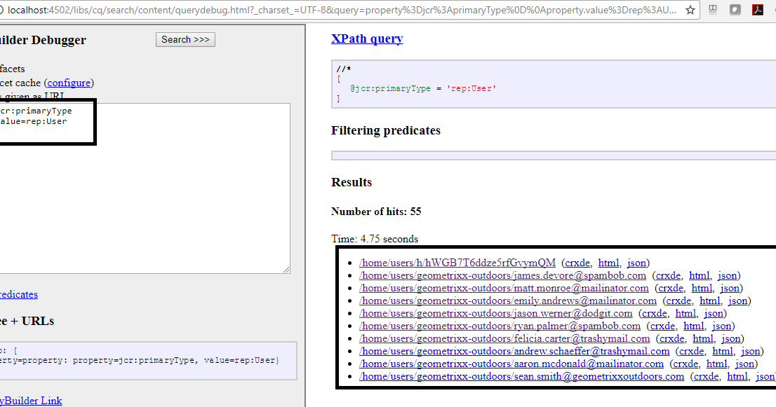 Get/Fetch/Read User and Group details from CRXAEM repository AEM