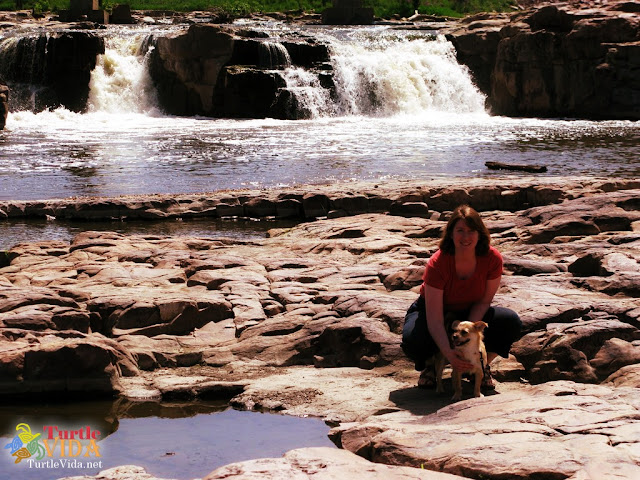 There are plenty of rocks to walk along, and you can get right up next to the rushing water at Falls Park in Sioux Falls.