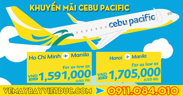 khuyến mãi giá siêu rẻ từ HCM, Hà Nội đi Manila của Cebu chỉ từ 1,591,000 vnđ