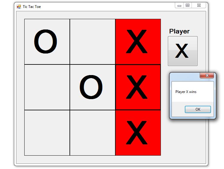 Develop Tic Tac Toe game using basic Windows Form and C# Dotnet codes