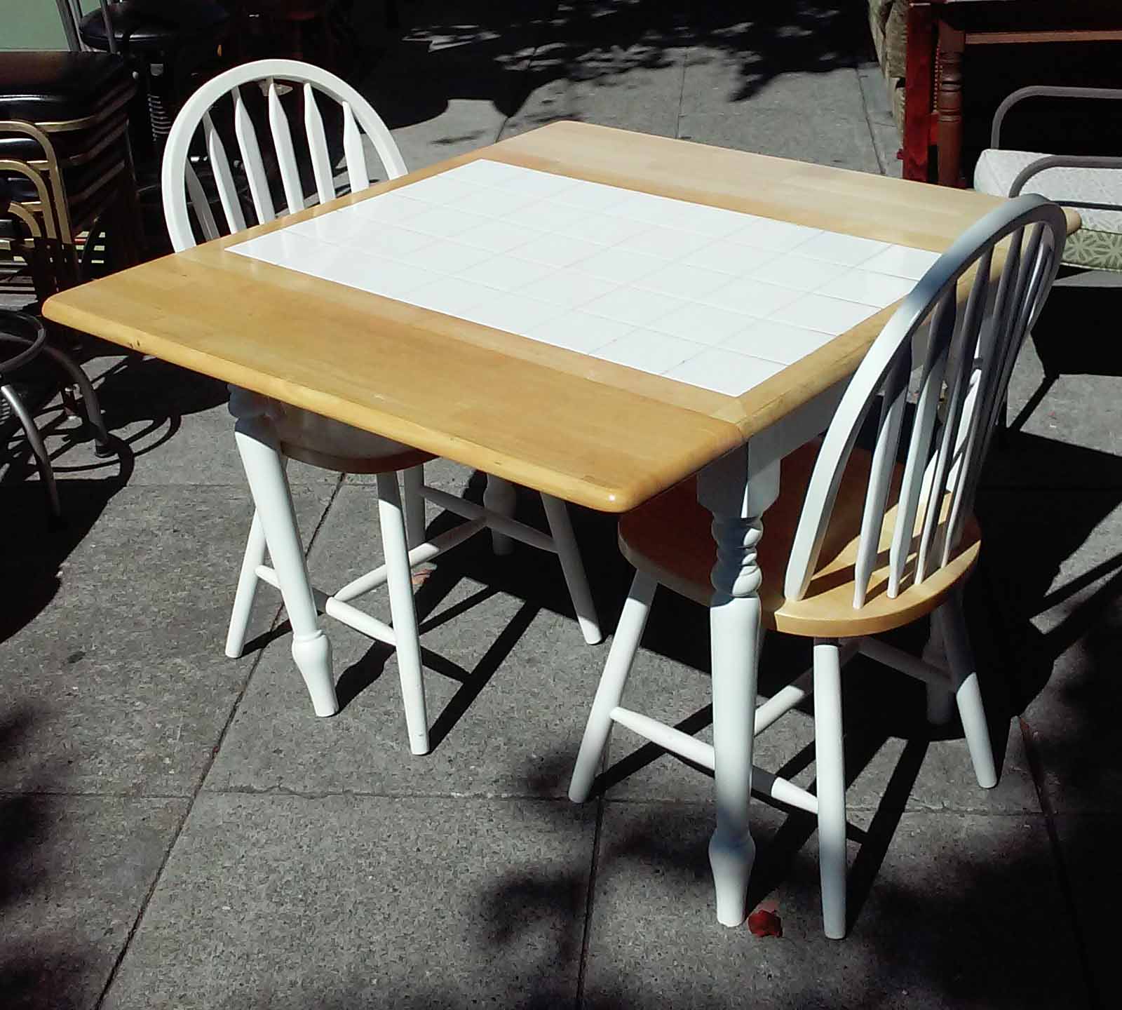 UHURU FURNITURE & COLLECTIBLES SOLD Tile Top Drop Leaf Table