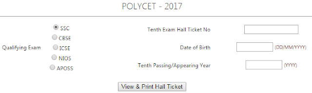 TS POLYCET Hall Ticket TS POLYCET Hall Ticket
