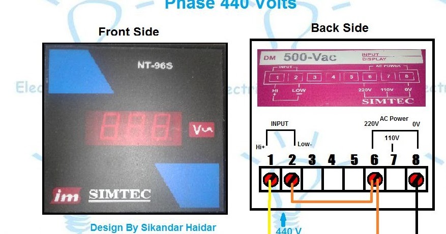 Digital 3 Phase Voltmeter Connection Diagram For 440 Volts Testing