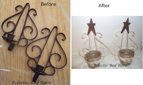 Eclectic Red Barn: Before and After Shots of Wrought Iron Sconces