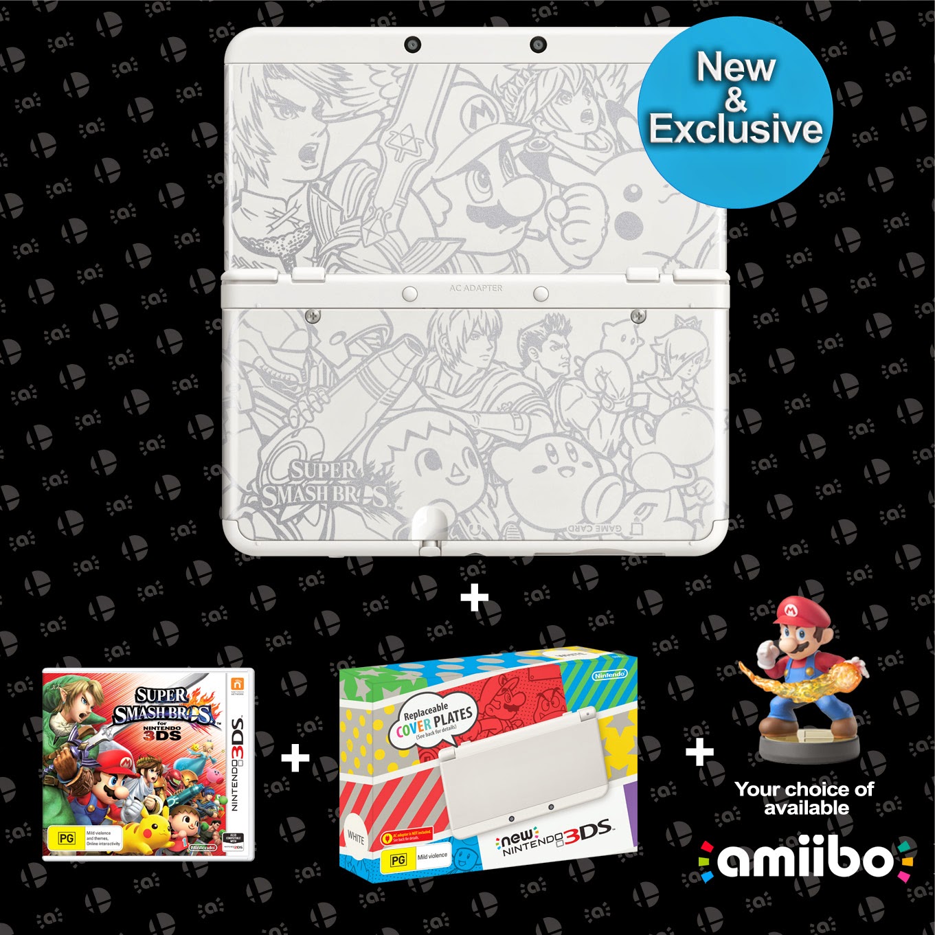 Bundle de New Nintendo 3DS com Super Smash Bros. e amiibo inclusos será
