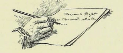 drawing of hand holding pen