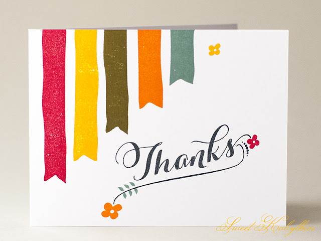Thank You Card with Graceful Greetings from Papertrey Ink by Sweet Kobylkin