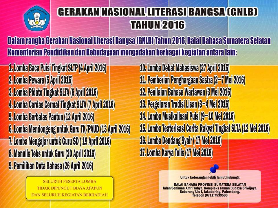 PENGINGATKU: LOMBA LITERASI DALAM RANGKA BULAN BAHASA BALAI BAHASA