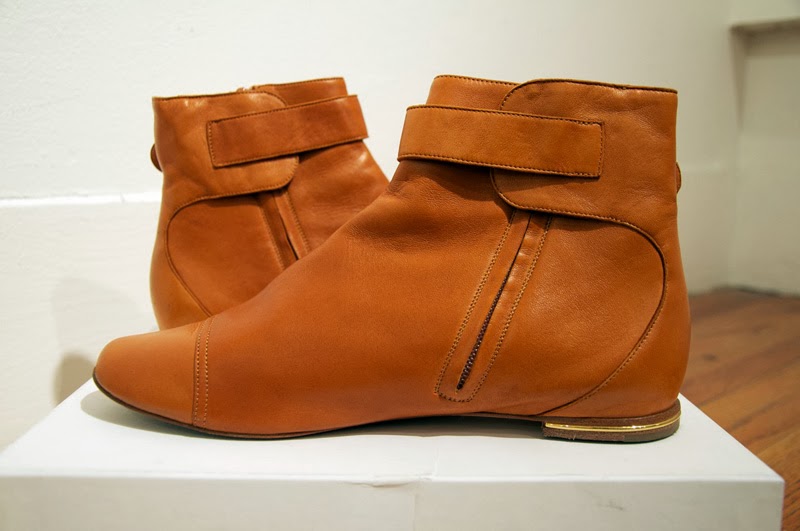 laws of general economy: Chloe Flat Ankle Boots in Camel - Size 37.5 (US 7)