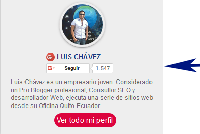 Gadget Perfil integrado con botón de Google+ estilo Material design Blogger