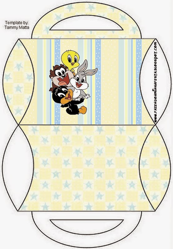 Lonney Tunes Babies: Free Printable Boxes. Free Printable Pillow Box.