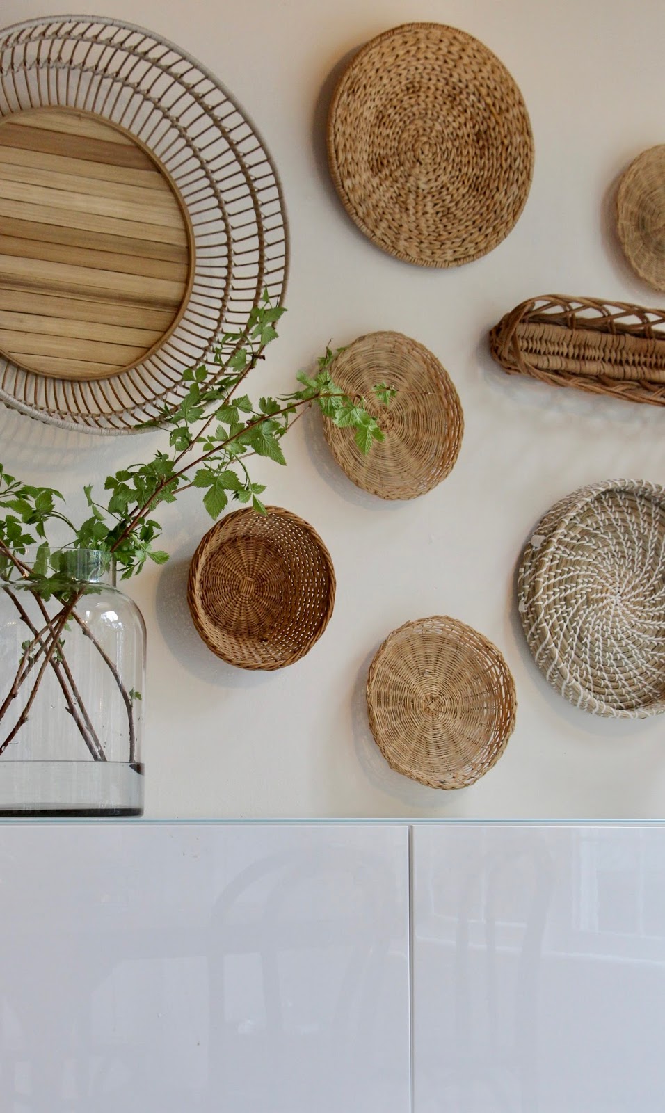 My Sweet Savannah how to hang a wall of baskets