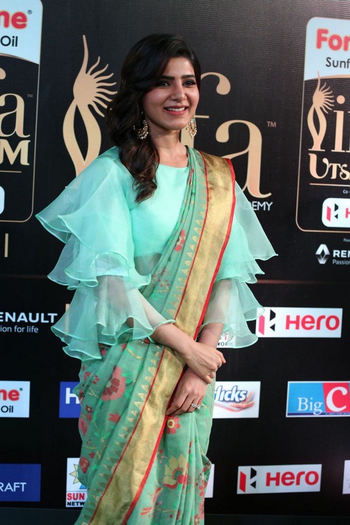 Tollywood Actress Samantha At IIFA Awards 2017 In Green Dress