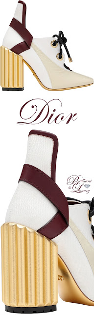 ♦Dior crinkled lambskin leather & canvas pumps #pantone #shoes #red #brilliantluxury