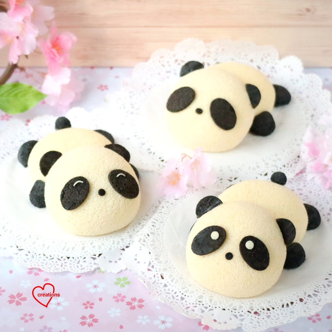Loving Creations for You: 3D Panda Chiffon Cake (Video Tutorial and In-game  baking)!