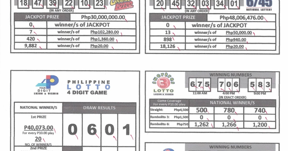 lotto 4 digit prize