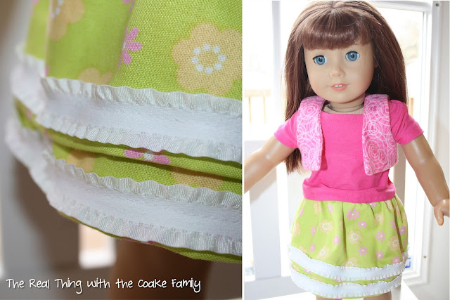 American Girl Doll Pattern to make a skirt and a cute chef set. #Sewing #AmericanGirlDoll #RealCoake