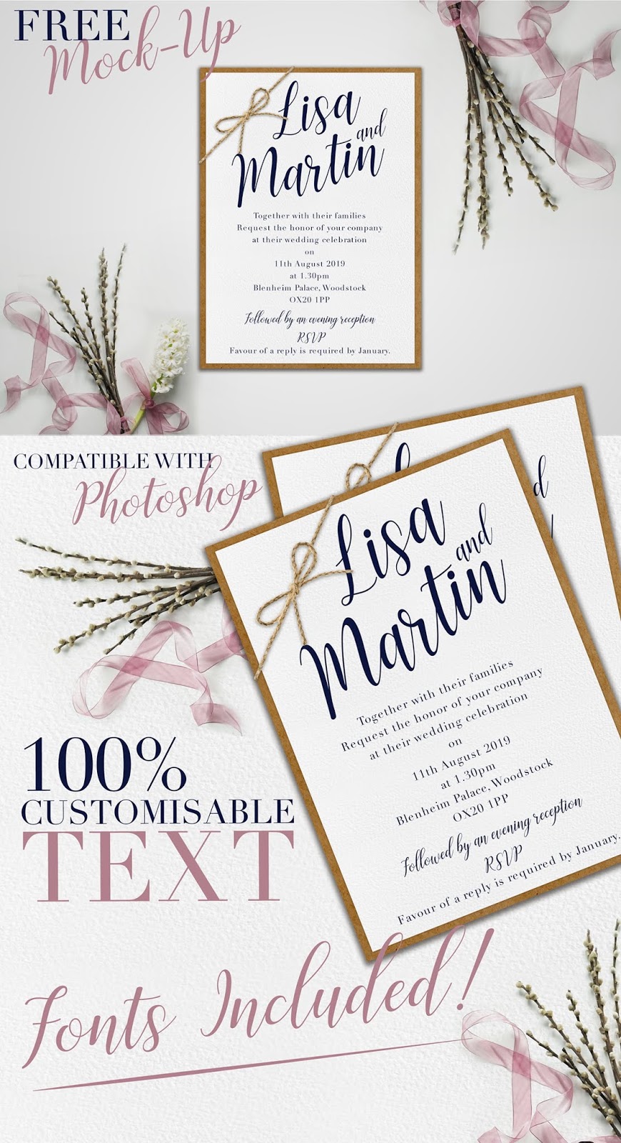 Wedding Invitation Mockup Psd Free Download High Quality Design Resources