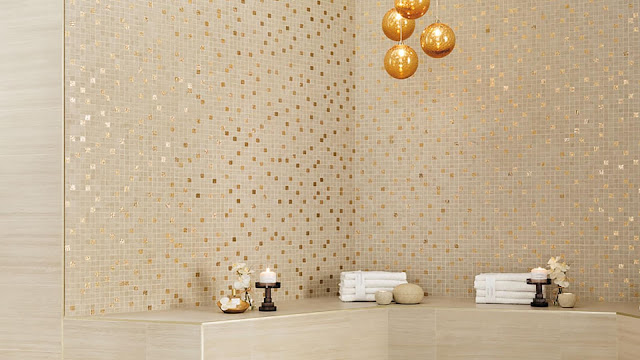 Floor tiles design for living room SUNROCK collection in Natural Spa Resort