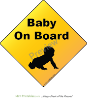 Free Baby On Board sign Image: Free Baby On Board sign